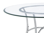 Kline 48-inch Round Glass Top Dining Table Chrome - 122160CHR