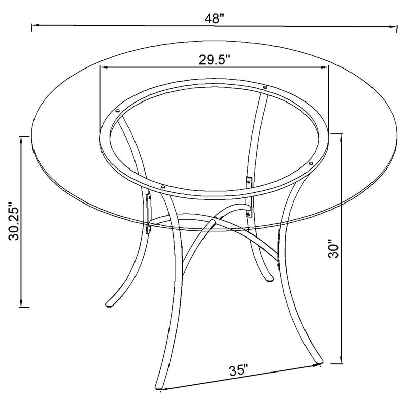 Kline 48-inch Round Glass Top Dining Table Chrome - 122160CHR