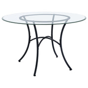 Kline 48-inch Round Glass Top Dining Table Matte Black - 122160BLK