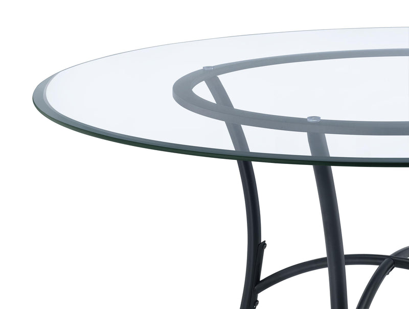 Kline 48-inch Round Glass Top Dining Table Matte Black - 122160BLK
