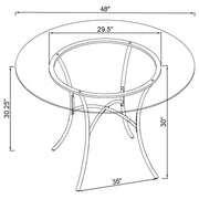 Kline 48-inch Round Glass Top Dining Table Matte Black - 122160BLK