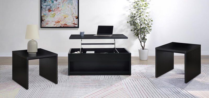 Knapp 3-piece Lift Top Coffee Table Set Black - 706228-S3