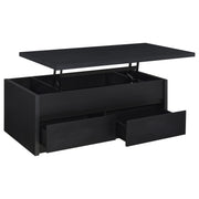 Knapp Lift Top Cocktail Coffee Table with Dual Drawers Black - 706228