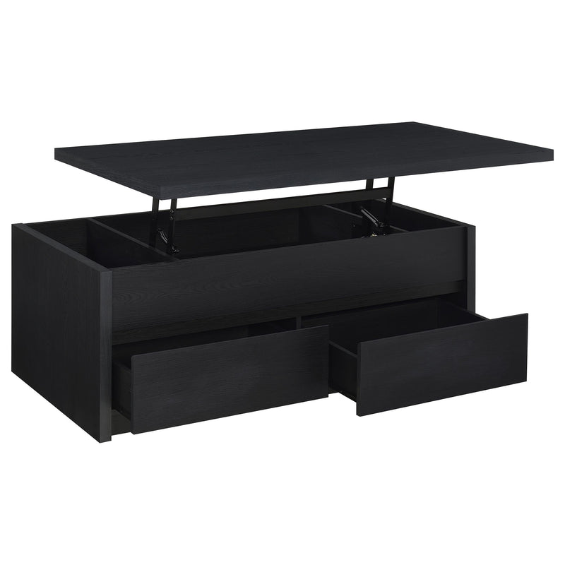 Knapp Lift Top Cocktail Coffee Table with Dual Drawers Black - 706228