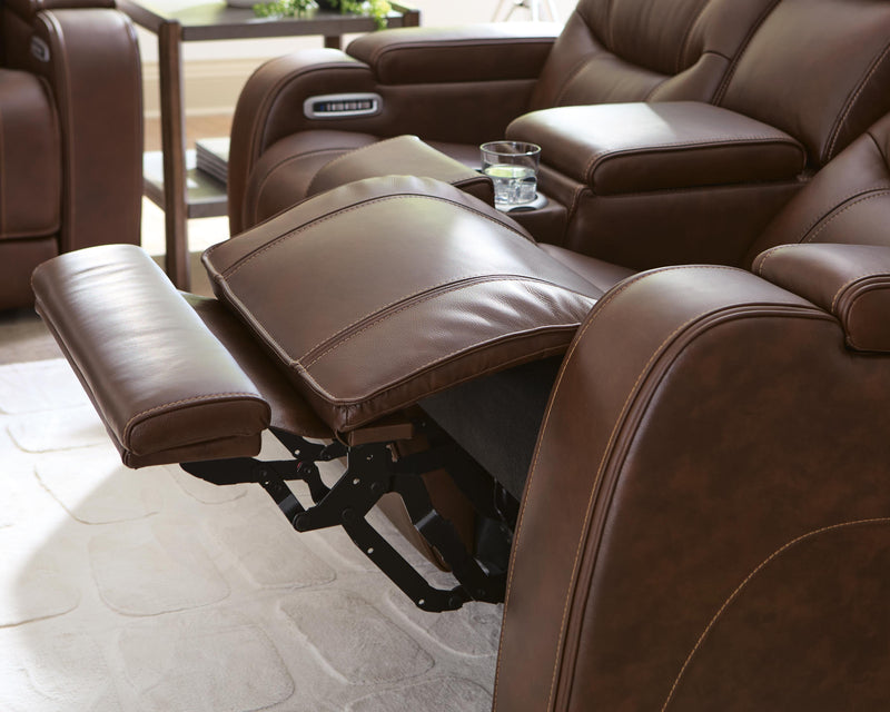 Knightington Brown Power Reclining Loveseat with Audio Seating - PCU1160218A