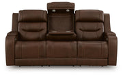 Knightington Brown Power Reclining Sofa with Audio Seating - PCU1160215A