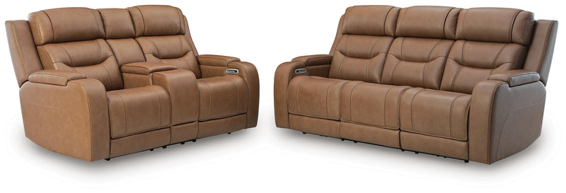 Knightington Sofa and Loveseat in Caramel - PKG024614