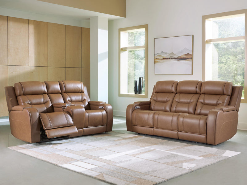Knightington Sofa and Loveseat in Caramel - PKG024614