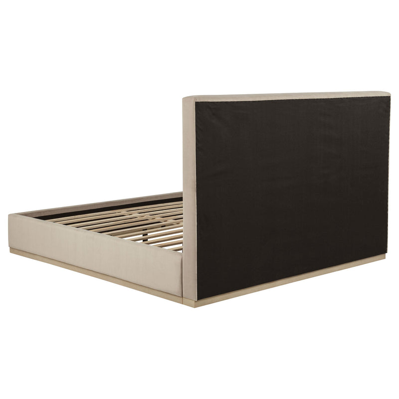 Knox Eastern King Fabric Upholstered Platform Bed Khaki - 315959KE