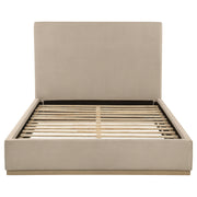 Knox Queen Fabric Upholstered Platform Bed Khaki - 315959Q