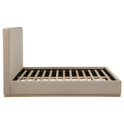 Knox Queen Fabric Upholstered Platform Bed Khaki - 315959Q