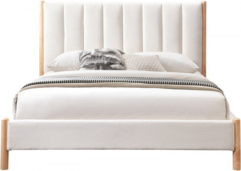 Kona Fabric King Bed Cream - Gate FurnitureKing Bed