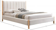 Kona Fabric King Bed Cream - Gate FurnitureKing Bed