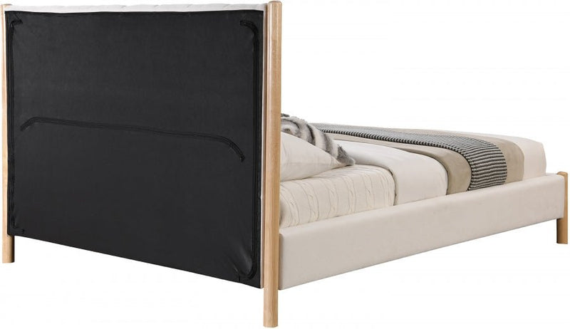 Kona Fabric Queen Bed Cream - Gate FurnitureQueen Bed