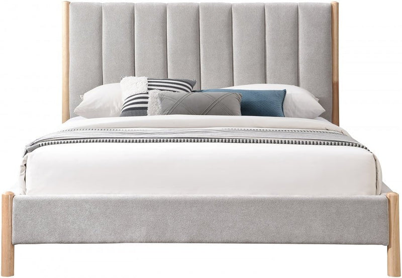 Kona Fabric Queen Bed Grey - Gate FurnitureQueen Bed