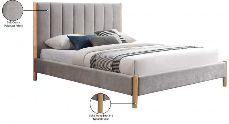 Kona Fabric Queen Bed Grey - Gate FurnitureQueen Bed