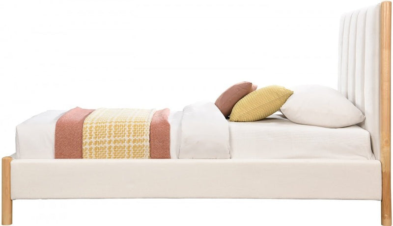 Kona Fabric Twin Bed Cream - Gate FurnitureTwin Bed
