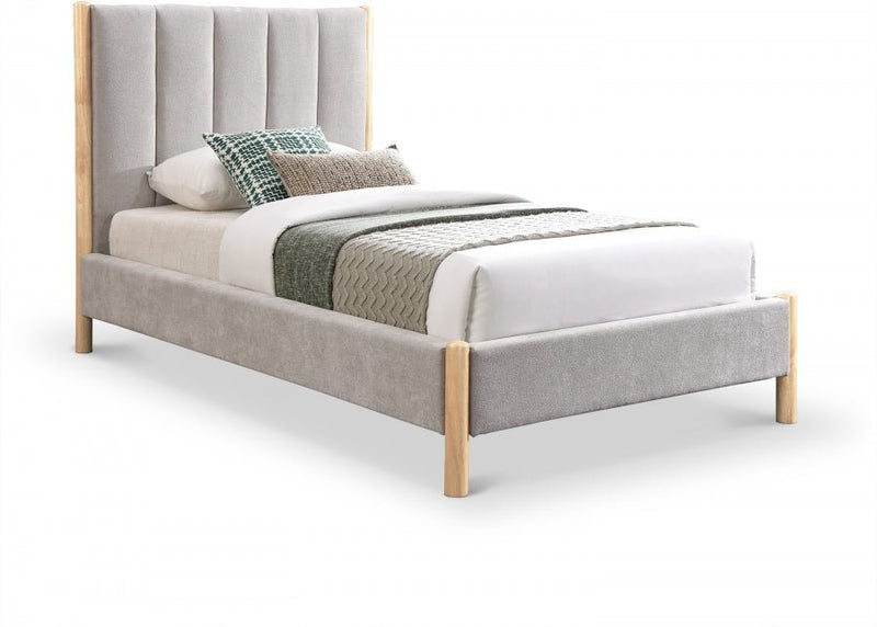 Kona Fabric Twin Bed Grey - Gate FurnitureTwin Bed