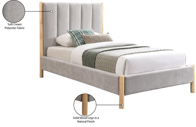 Kona Fabric Twin Bed Grey - Gate FurnitureTwin Bed