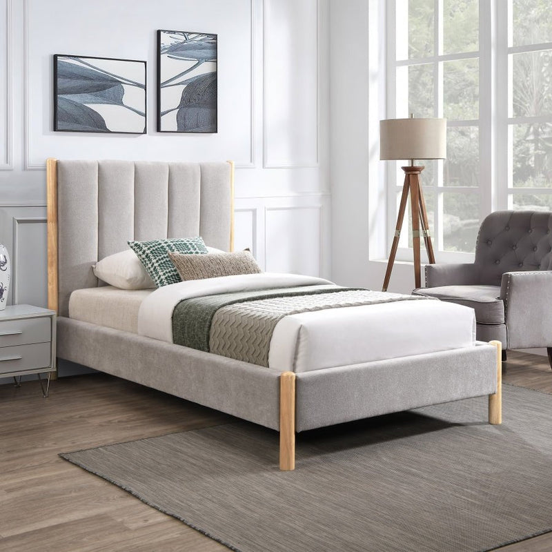Kona Fabric Twin Bed Grey - Gate FurnitureTwin Bed