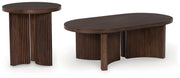 Korestone Coffee Table with 1 End Table in Dark Brown - PKG019337