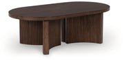 Korestone Coffee Table with 1 End Table in Dark Brown - PKG019337