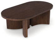 Korestone Coffee Table with 1 End Table in Dark Brown - PKG019337