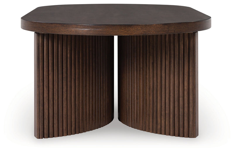 Korestone Coffee Table with 1 End Table in Dark Brown - PKG019337