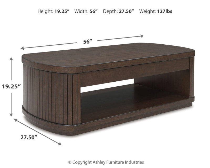 Korestone Coffee Table with 1 End Table in Dark Brown - PKG020837