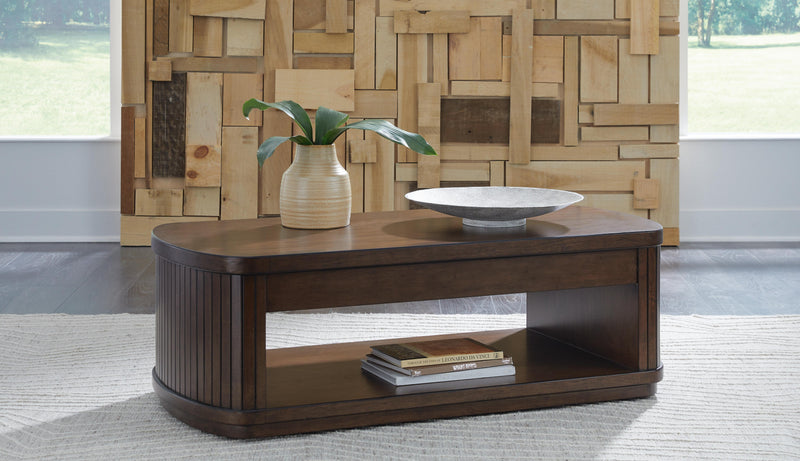 Korestone Coffee Table with 1 End Table in Dark Brown - PKG020837