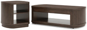 Korestone Coffee Table with 1 End Table in Dark Brown - PKG020837