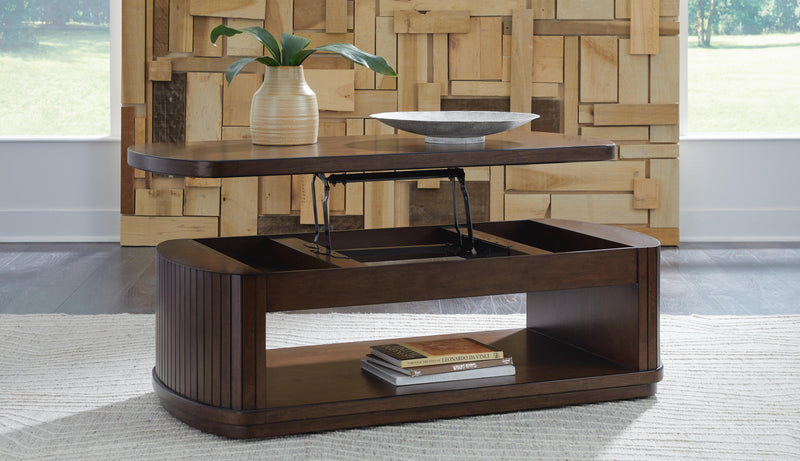 Korestone Coffee Table with 2 End Tables in Dark Brown - PKG020838