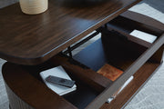 Korestone Coffee Table with 2 End Tables in Dark Brown - PKG020838