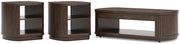 Korestone Coffee Table with 2 End Tables in Dark Brown - PKG020838
