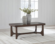 Korestone Coffee Table with 2 End Tables in Dark Brown - PKG024024