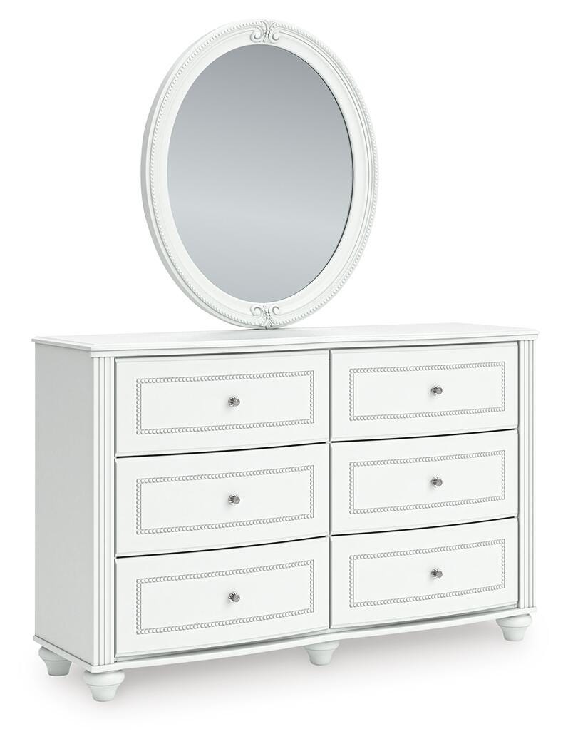 Kozlani Full Upholstered Panel Bed, Dresser and Mirror - PCB1819B15