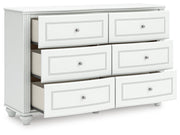 Kozlani Full Upholstered Panel Storage Bed and Dresser in White - PKG023810
