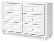 Kozlani Full Upholstered Panel Storage Bed and Dresser in White - PKG023810
