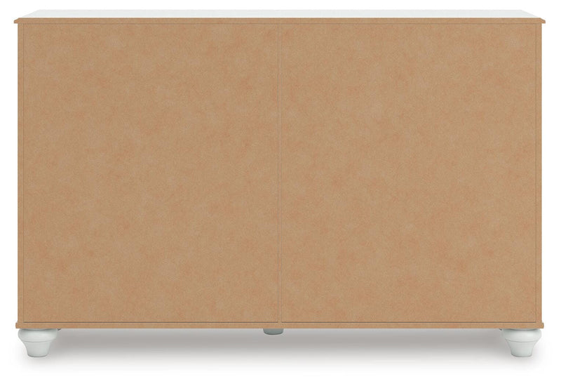 Kozlani Full Upholstered Panel Storage Bed, Dresser and Chest in White - PKG023814