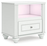 Kozlani Full Upholstered Panel Storage Bed, Dresser and Nightstand in White - PKG023813