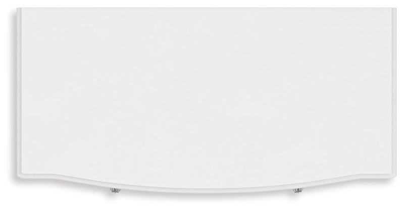 Kozlani Twin Upholstered Panel Bed, Dresser and Chest in White - PKG023799