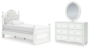 Kozlani Twin Upholstered Panel Bed, Dresser and Mirror - PCB1819B14