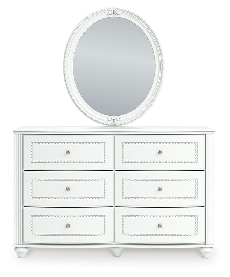 Kozlani Twin Upholstered Panel Bed, Dresser and Mirror - PCB1819B14