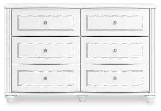 Kozlani Twin Upholstered Panel Storage Bed and Dresser in White - PKG023805
