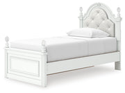 Kozlani Twin Upholstered Panel Storage Bed, Dresser and Chest in White - PKG023809