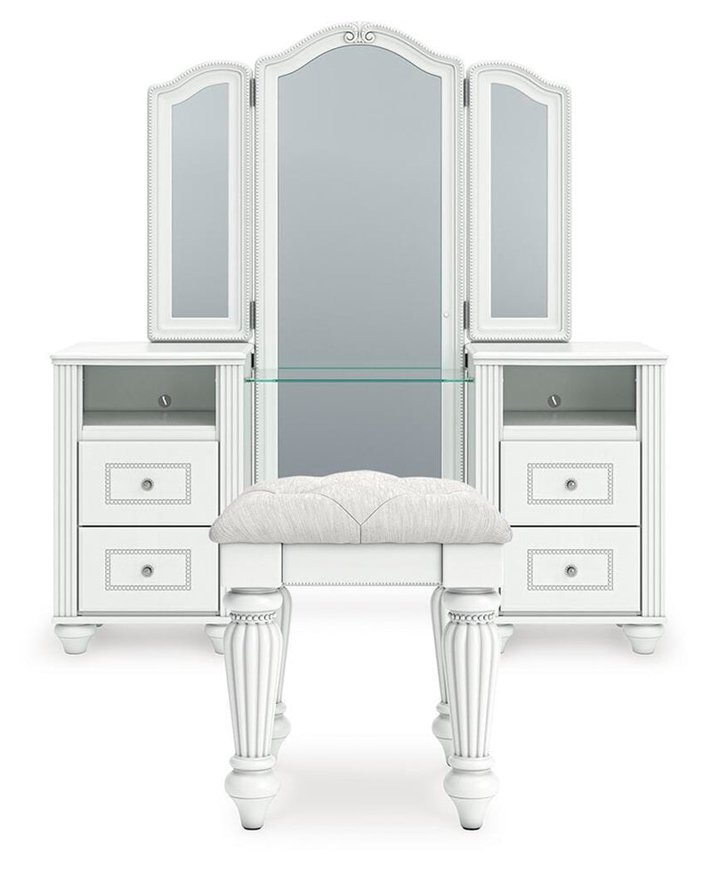 Kozlani Vanity, Mirror and Stool - PCB1819B11