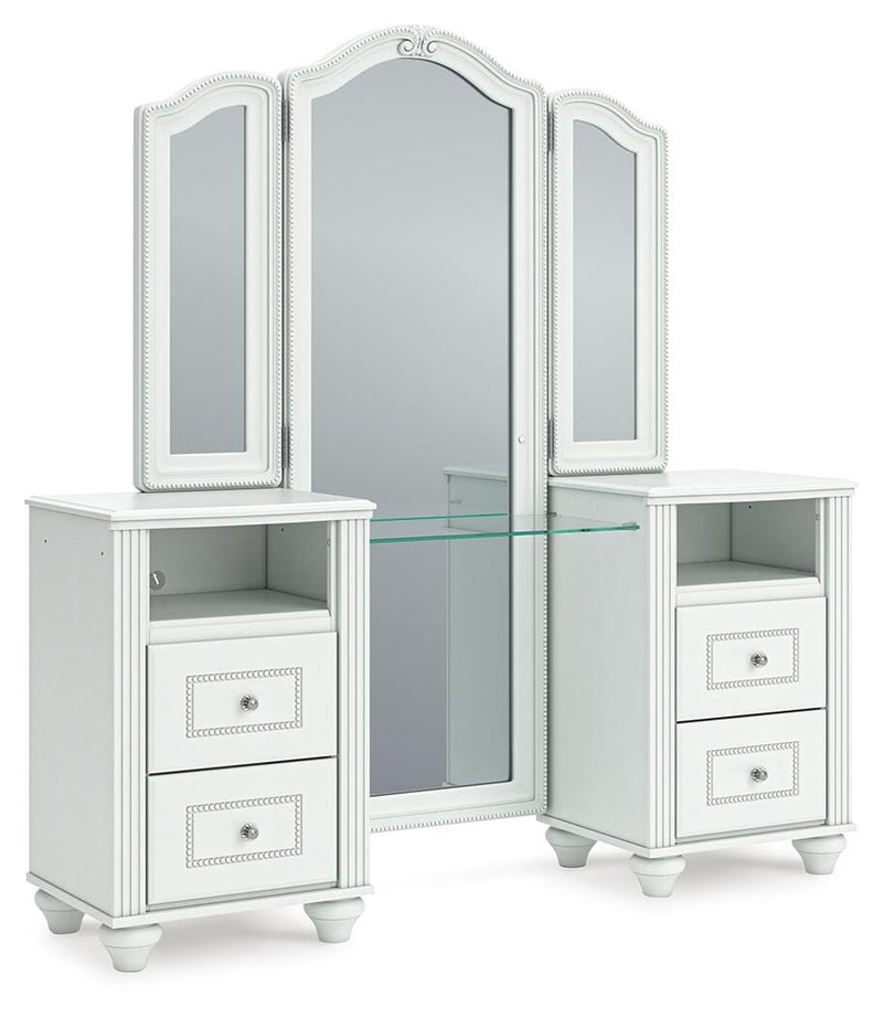 Kozlani Vanity, Mirror and Stool - PCB1819B11