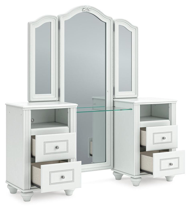Kozlani Vanity, Mirror and Stool - PCB1819B11