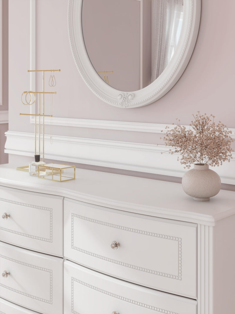 Kozlani White Dresser and Mirror - PCB1819B2