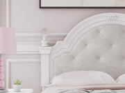 Kozlani White Full Upholstered Panel Bed - PCB1819B6
